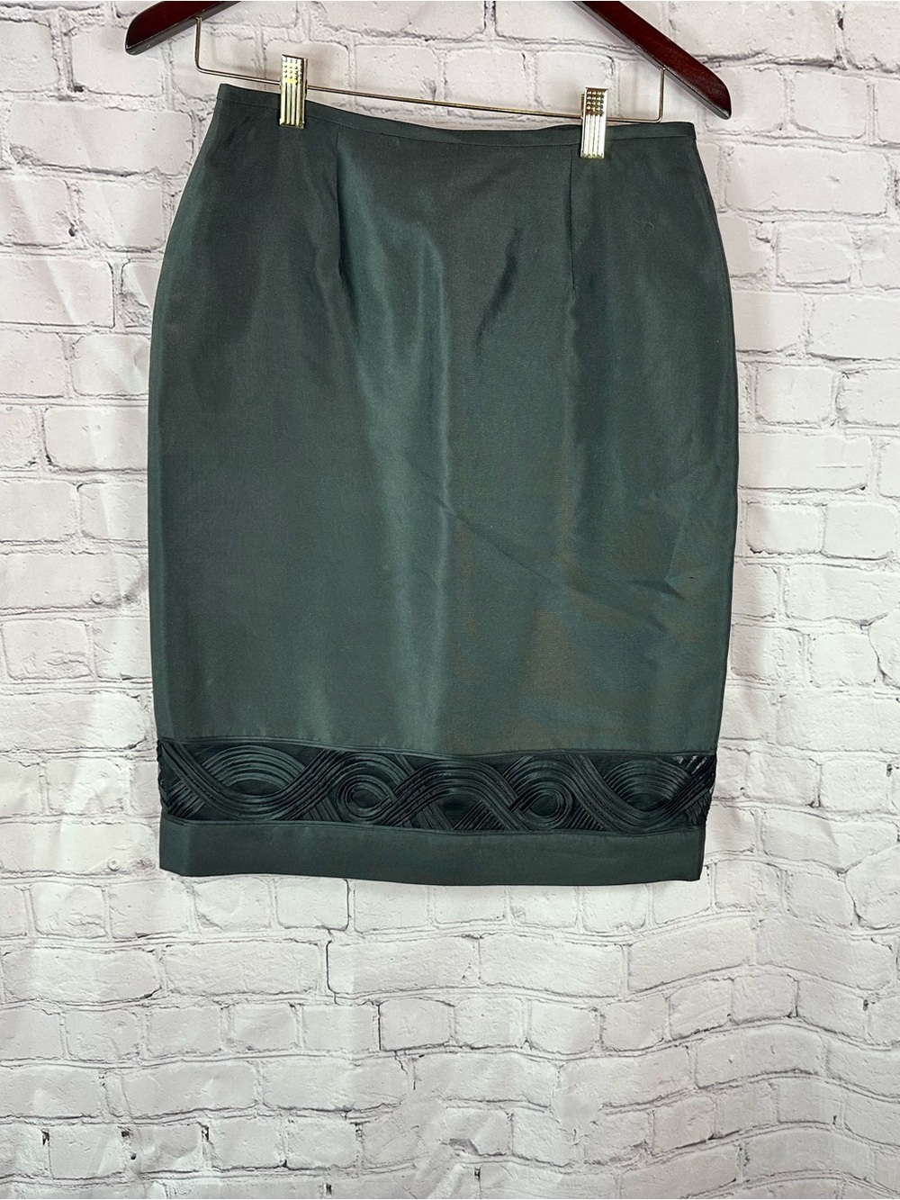 Adrianna Papell evening essentials Black Pencil Skirt silk blend women 6 formal